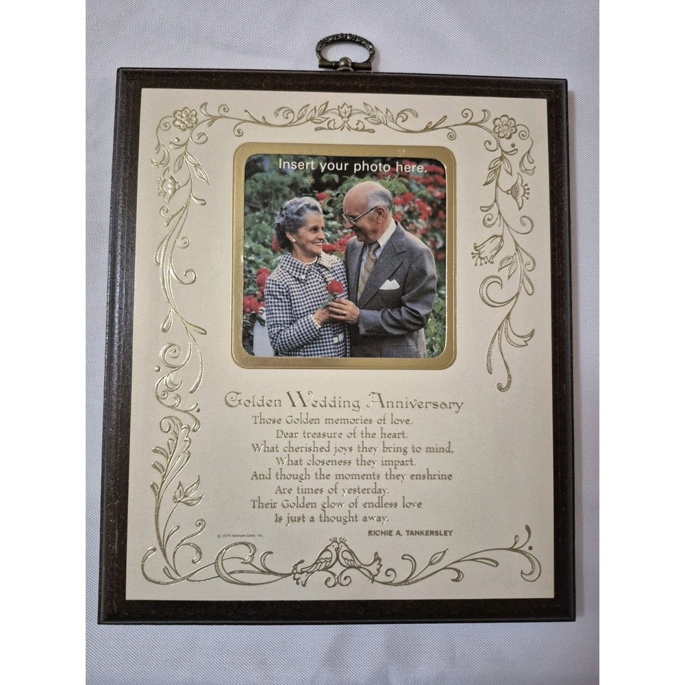 Golden Wedding Anniversary Plaque w/ Photo Insert (S1578)